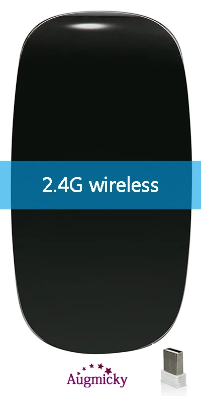 Black 2.4G wireless Apple style Magic Touch Bluetooth 3,0 Беспроводная мышь эргономичная тонкая дуговая мышь USB 2,4G Беспроводная игровая мышь для ноутбуков, Mac PC - Цвет: Black 2.4G wireless