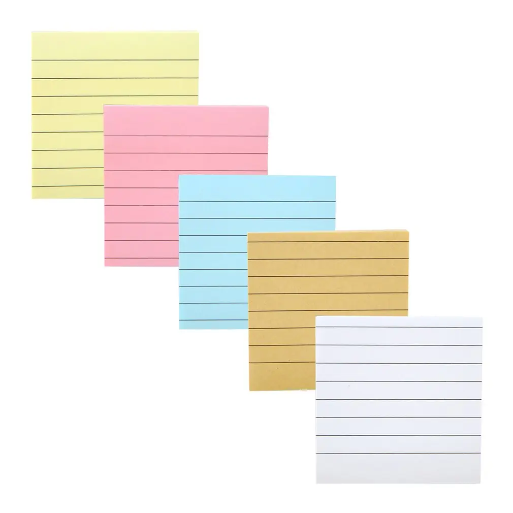 

80 Sheets Solid Color Memo Pad Stickers Self-adhesive Sticky Message Notice Notepad School Office Stationery Supplies
