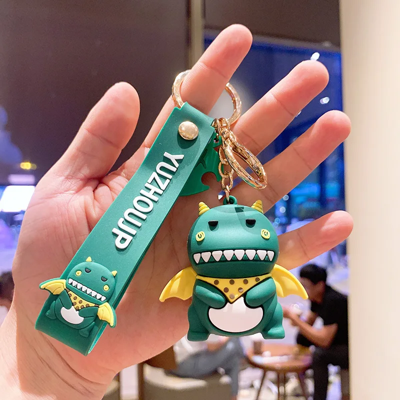 

Small Dinosaur Silicone Doll Key Chain Cartoon Cute Car Keychain New Fashion Beautiful Keyring Gift Bag Hanging Ornaments