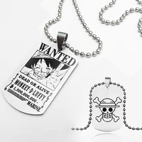 new anime one piece necklace pendant cartoon luffy zoro figures wanted pirates reward jewelry necklaces toys for children gifts