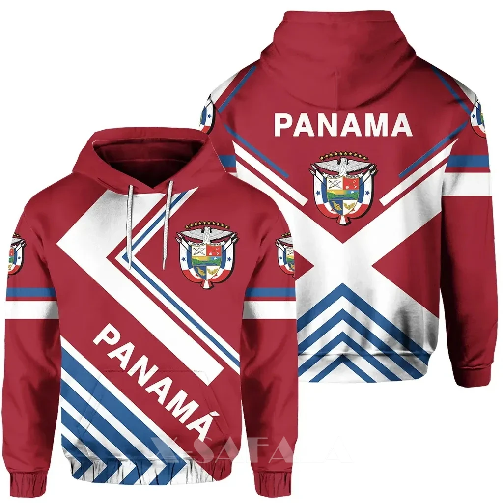 

Panama Flag Hoodie - America Nations 3D Full Print Size Man Women Outwear Zipper Pullover Sweatshirt Unisex-1