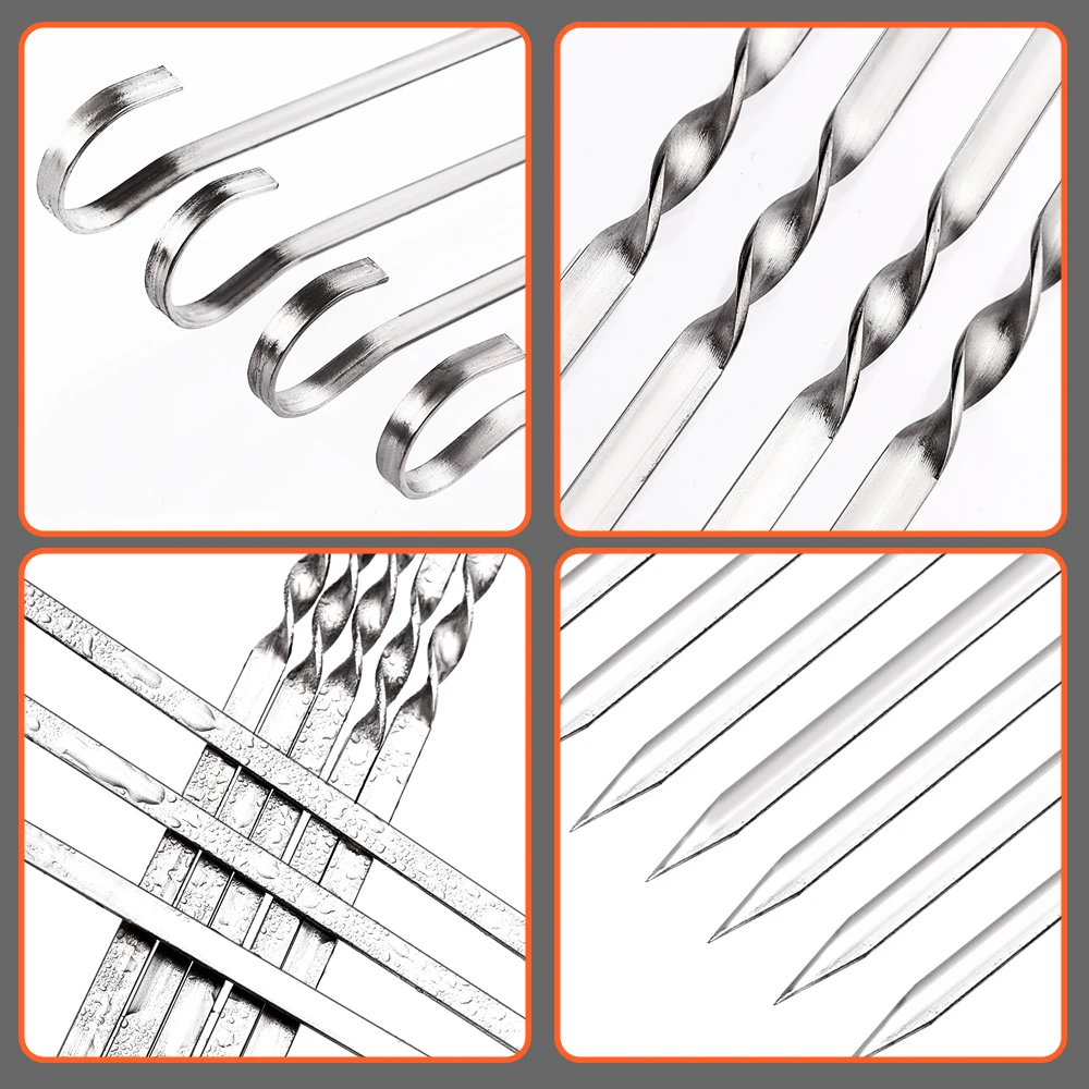 10 шт./набор шпажки из нержавеющей стали для барбекю|Шпажки| |