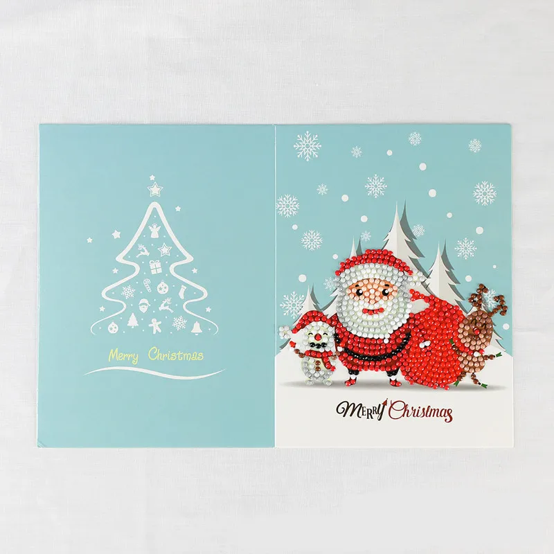 HK005-santa elk snow Рождественские подарки 5D DIY Алмазная картина поздравительная открытка украшения Рождественский Декор новогодний подарочная карта Navidad Noel Декор Natal - Цвет: HK005-santa elk snow