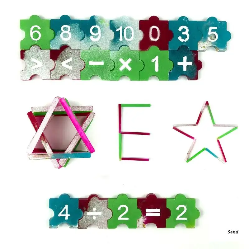 1 Набор детская математическая форма с УФ-кристаллами и эпоксидной смолой -