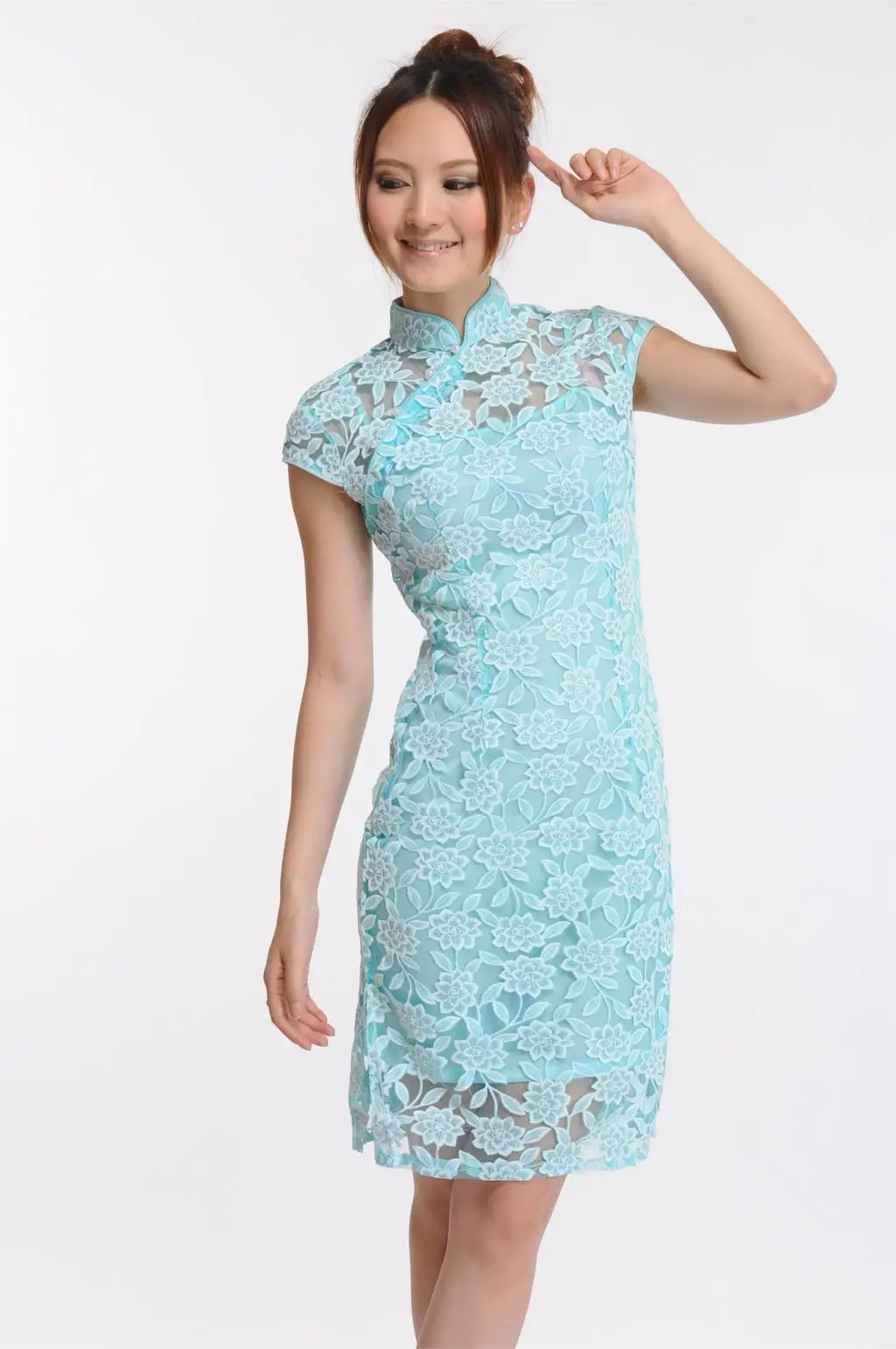 Ретро Вышивка павлина cheongsam белье женское кружевное перспективное китайское платье Ципао современное - Цвет: color4