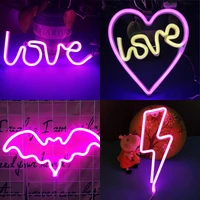led cloud love neon sign lamp art decorative wall lamp party heart lightning neon light for room holiday lighting night lights