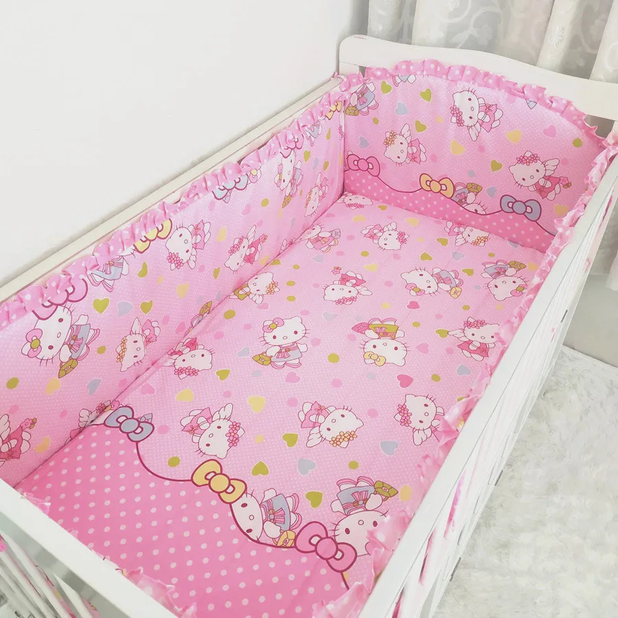 

6 шт., комплекты постельного белья для мальчиков с рисунком из мультфильма, защитные бамперы, cuna, детские кроватки для малышей (4 бампера + про...