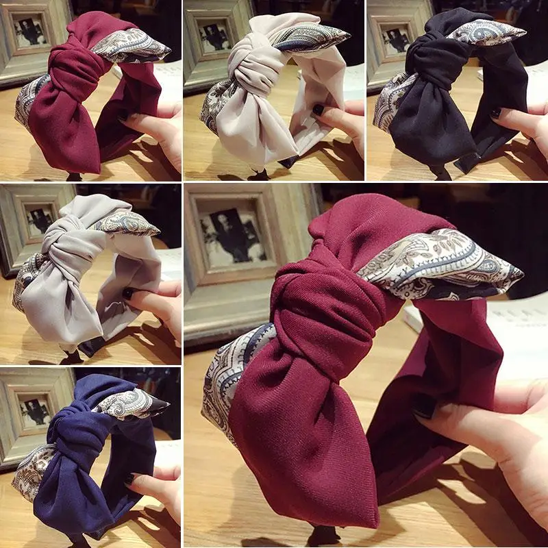 

2020 New Women Headband Twist Hairband Girl Bows Headbands Cross Turban Hairbands Headwear Hair Hoop Girls Hair Accessories