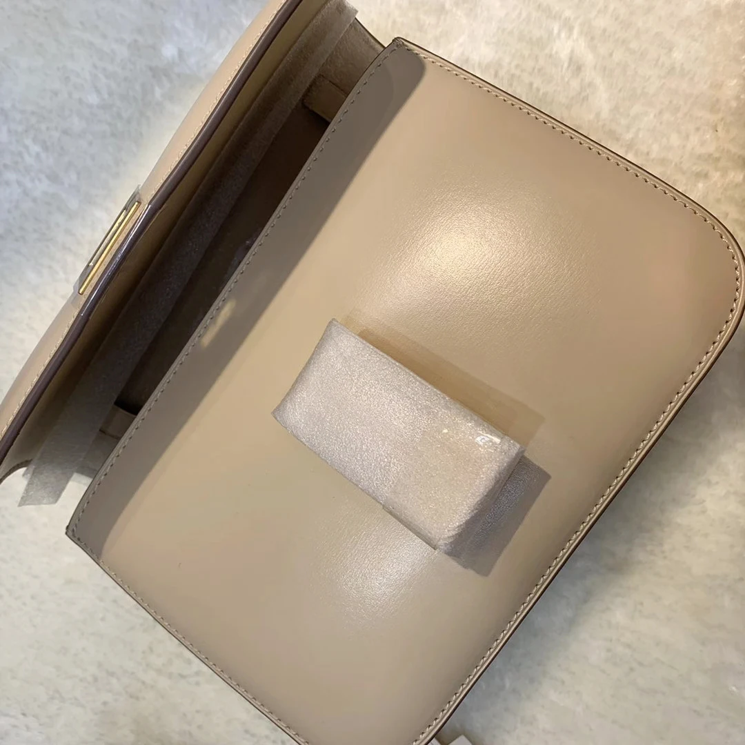 

Small Square Bag Tofu Bag Smooth Hand-Rubbed Two-Layer Cowhide One-Shoulder Messenger Fashion All-Match Box Stereotypes