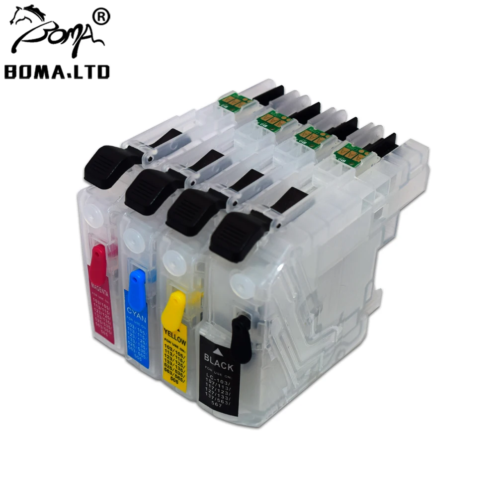 BOMA.LTD LC123 Refill Ink Cartridge For Brother DCP-J4110DW MFC-J4410DW MFC-J4510DW MFC-J4610DW MFC-J4710DW Auto Reset ARC Chip |
