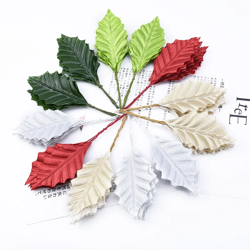 10 штук золотые рождественские украшения розовые листья свадебные декоративные