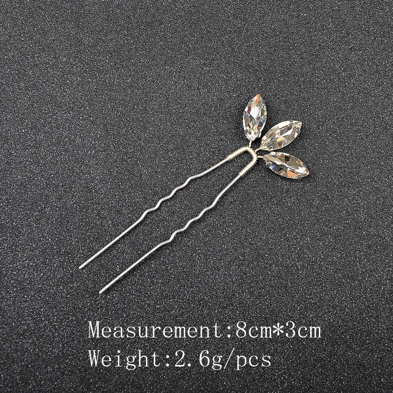 4 шт Серебряный цвет женские хрустальные заколки для волос Свадебные украшения