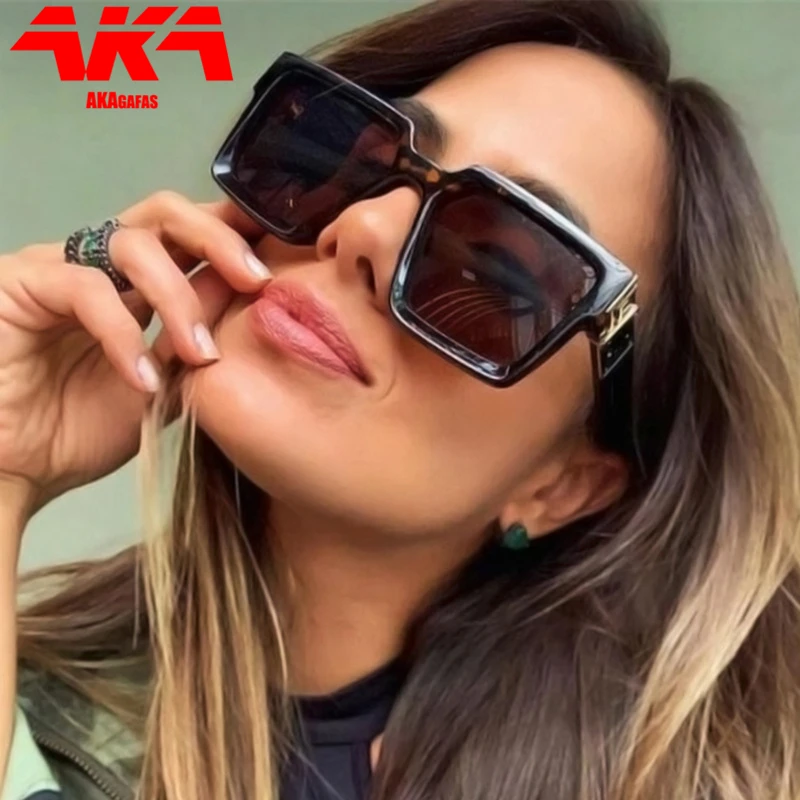 

AKAgafas 2021 Retro Square Sunglasses Women Classic Brand Designer Summer Styles Luxurious Personality Mirror Shades Men UV400