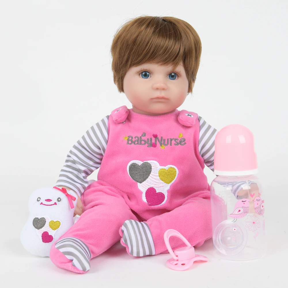 45 см новый дизайн 18 &quotНоворожденный ребенок Bebe кукла милый мягкий силиконовый