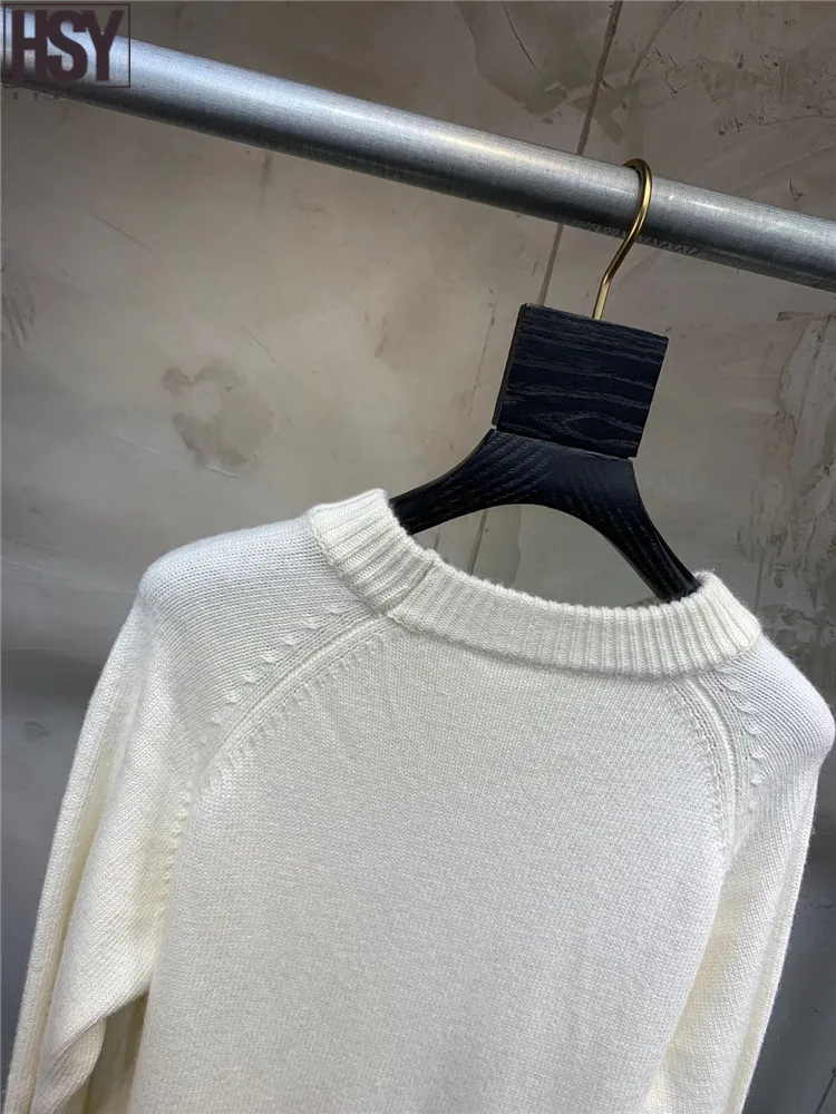 Осень зима 2019 новинка Женский пуловер с длинным рукавом и круглым вырезом