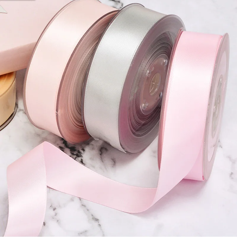 (5 ярдов/партия/цвет) Смешанная Двусторонняя атласная лента ручной работы для