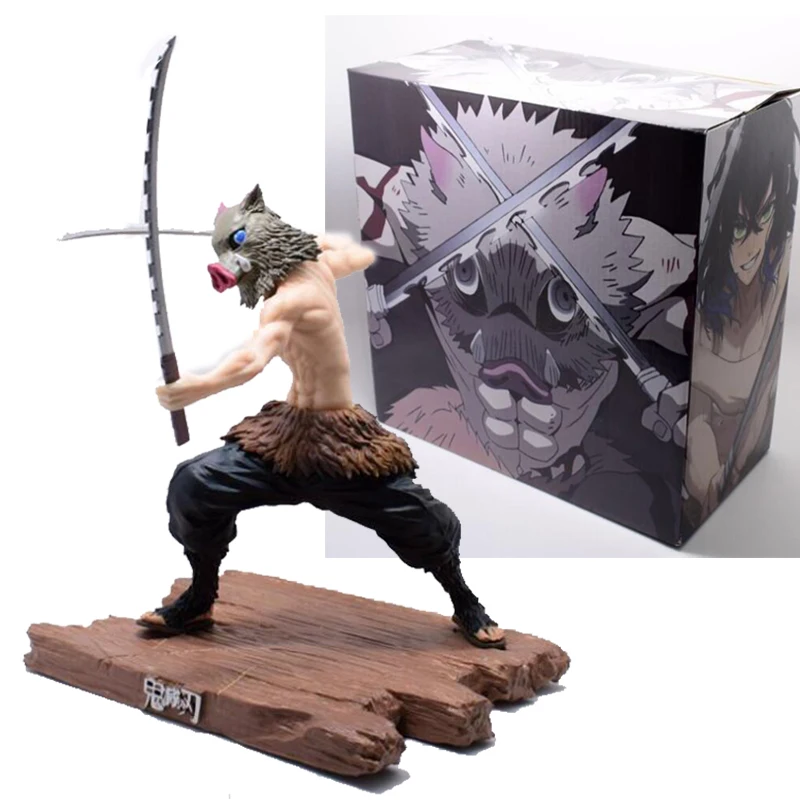 

Demon Slayer Figure Character Hashibira Inosuke Fight Ver. Action Figure with 2 Heads Collective Model Toys 20cm