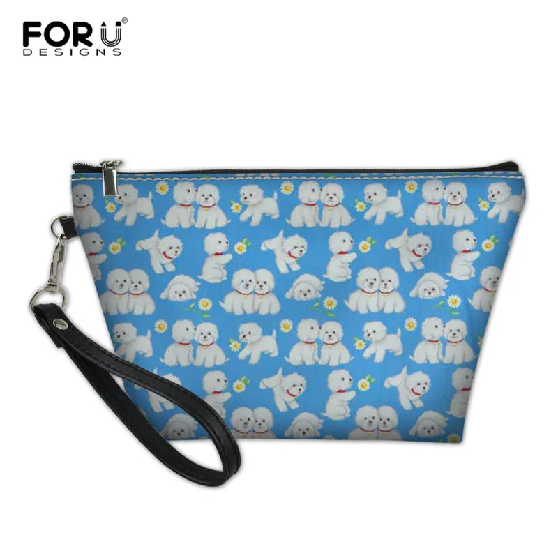 FORUDESIGNS цветочный бишон фризе собака косметичка для женщин несессер органайзер