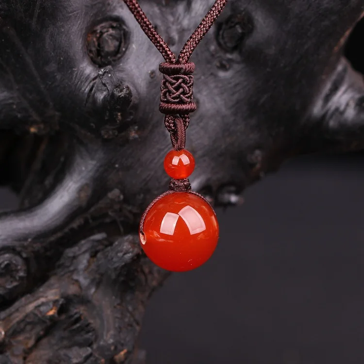 16mm Round Beads Natural Red Agate Necklace Pendants Crystal Gem Stones Jewelry Energy Lucky Gift For Women Men Carnelian Onyx | Украшения