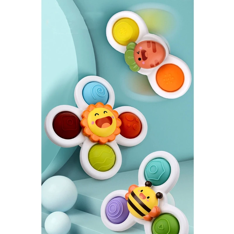 

Вращающиеся присоски с мультяшными животными, присоски, вращающиеся игрушки, детская игрушка-Спиннер для ванны с вращающейся присоской для...