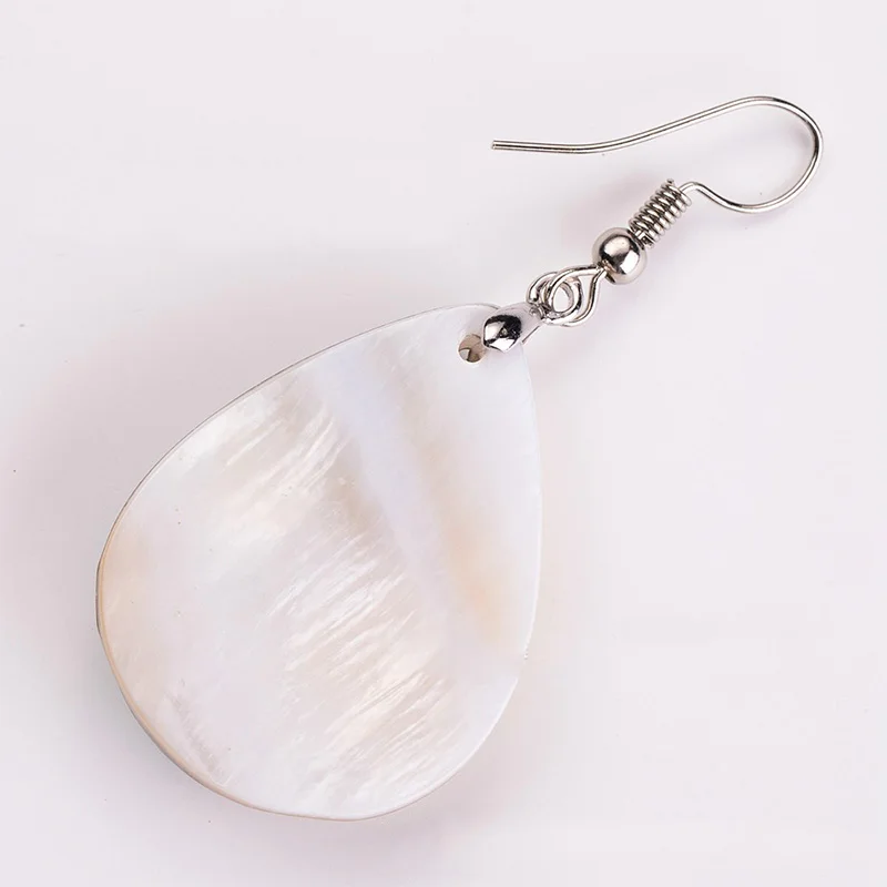 Natural Pearl Shell Ethnic Earrings with Stones for Women Exaggerated Simple Droplet Type | Украшения и аксессуары