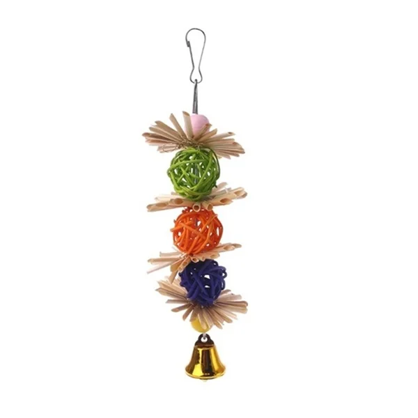 Новый цветной шар для поклевки попугаев игрушка натуральная солома Детские