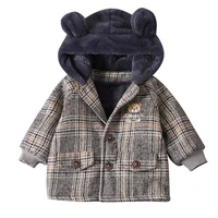 new winter baby girl clothes children outerwear boys thick plaid hooded jacket toddler fashion costume infant clothing kids coat