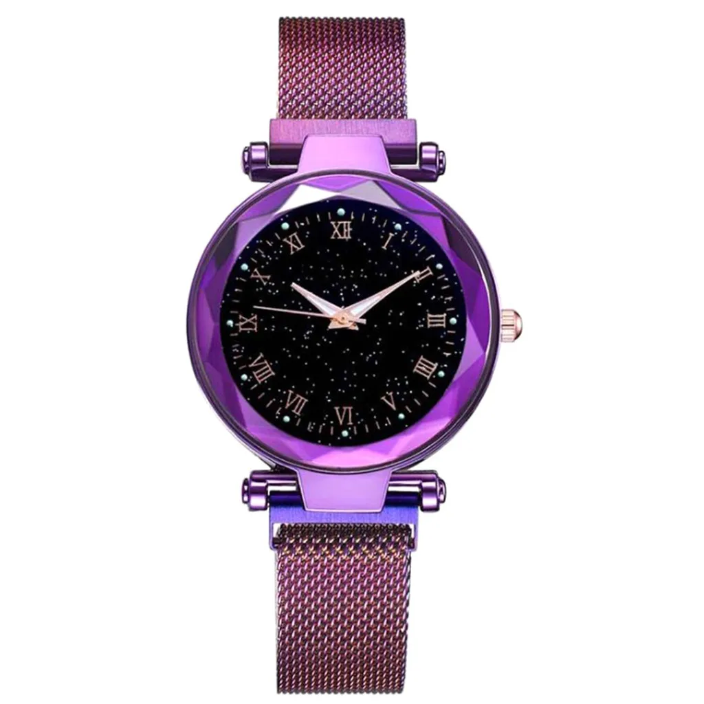 Мода reloj mujer Стразы Звездный Циферблат из нержавеющей стали с магнитной застежкой