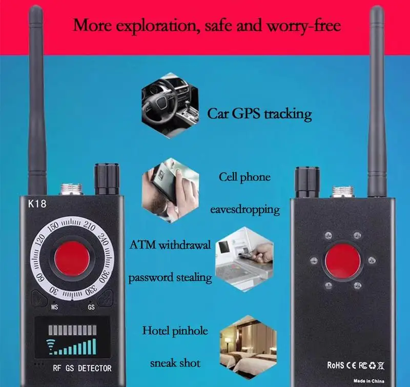 K18 1 МГц-6,5 ГГц анти детектор камера GSM аудио ошибка искатель gps сигнал объектив RF трекер Обнаружение Многофункциональный беспроводной детектор
