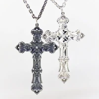 zhushiossis original sterling silver 925 sterling silver handmade skull gothic baroque cross pendant necklace for couples