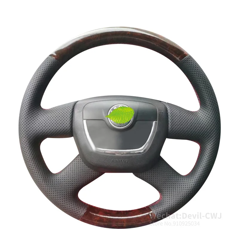 

Steering wheel cover For Skoda Octavia Superb 2009 2010 2011 2012 2013 Hand stitch Alcantara Leather Car Interior Accessories