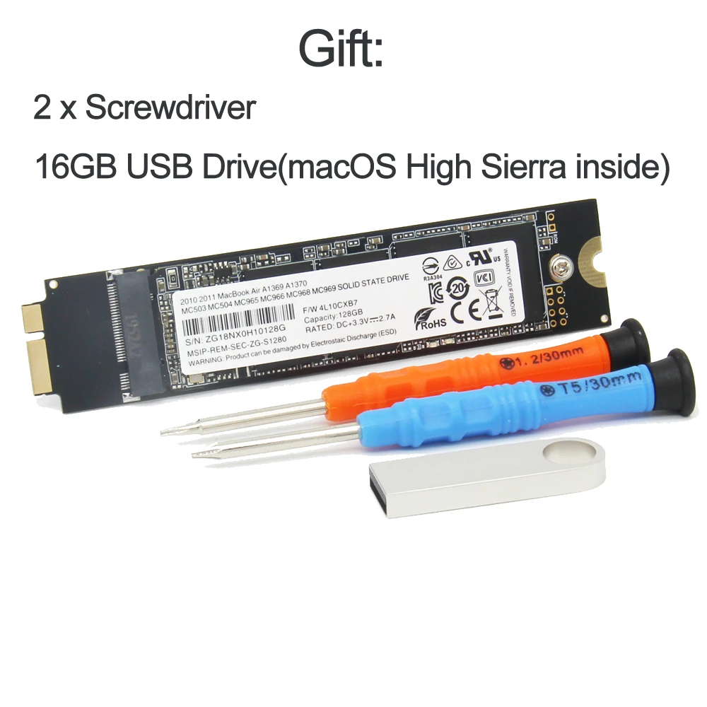 Новый 128 ГБ 256 512 1 ТБ SSD для Apple Macbook Air A1369 A1370 HDD твердотельный накопитель Mac 2010 2011 MacBook