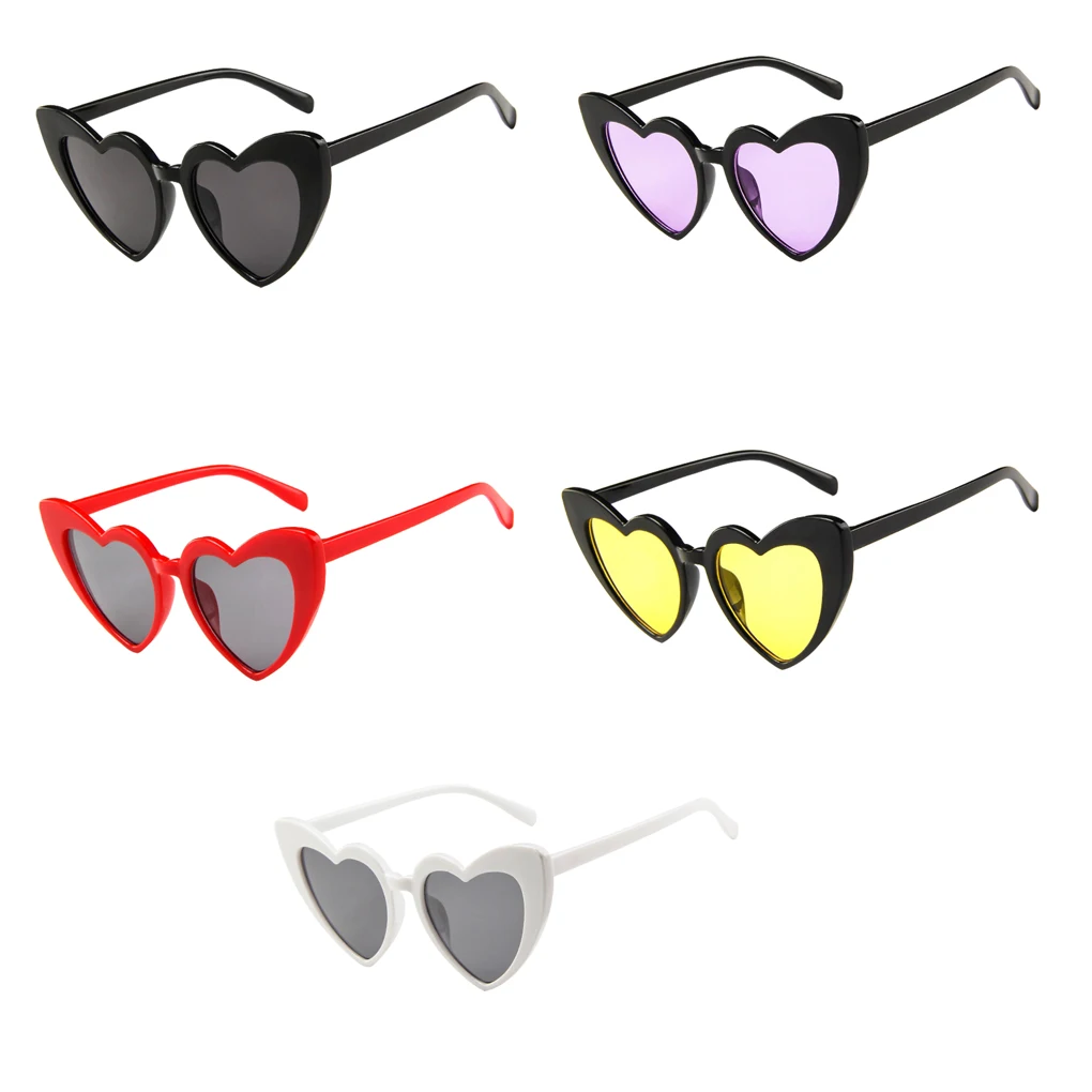 

Peach Heart Sunglasses Women Fashion Anti-UV Goggles Plastic Frame Eye Protection Glasses