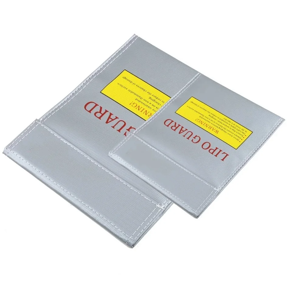 

1Pcs Fireproof Battery Fireproof Safety Guard Safe Bag Charging Sack Battery Safety Guard Silver and Black