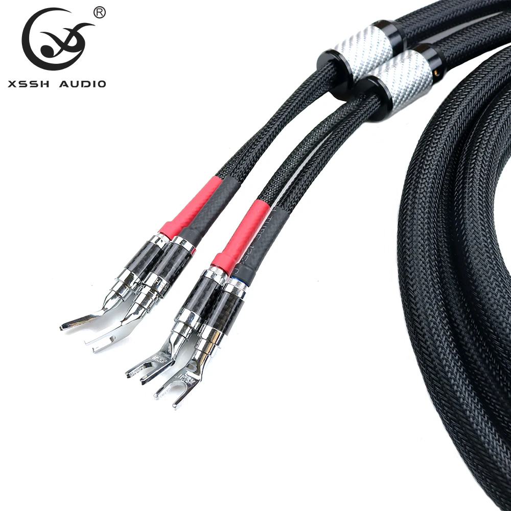 1 пара Новинка XSSH Hifi аудио кабель CL2 углеродное волокно Y spade для вилки 6 ядер OCC