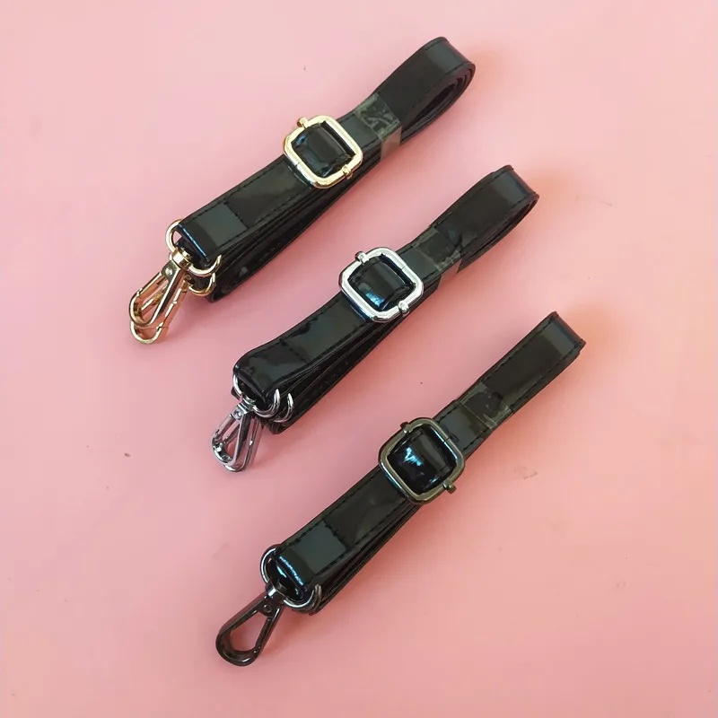 Ремень с текстурой личи зеркальный черный крестообразный ремешок регулируемым