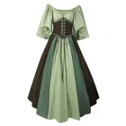 Женское винтажное платье-корсет с длинным рукавом, в готическом стиле