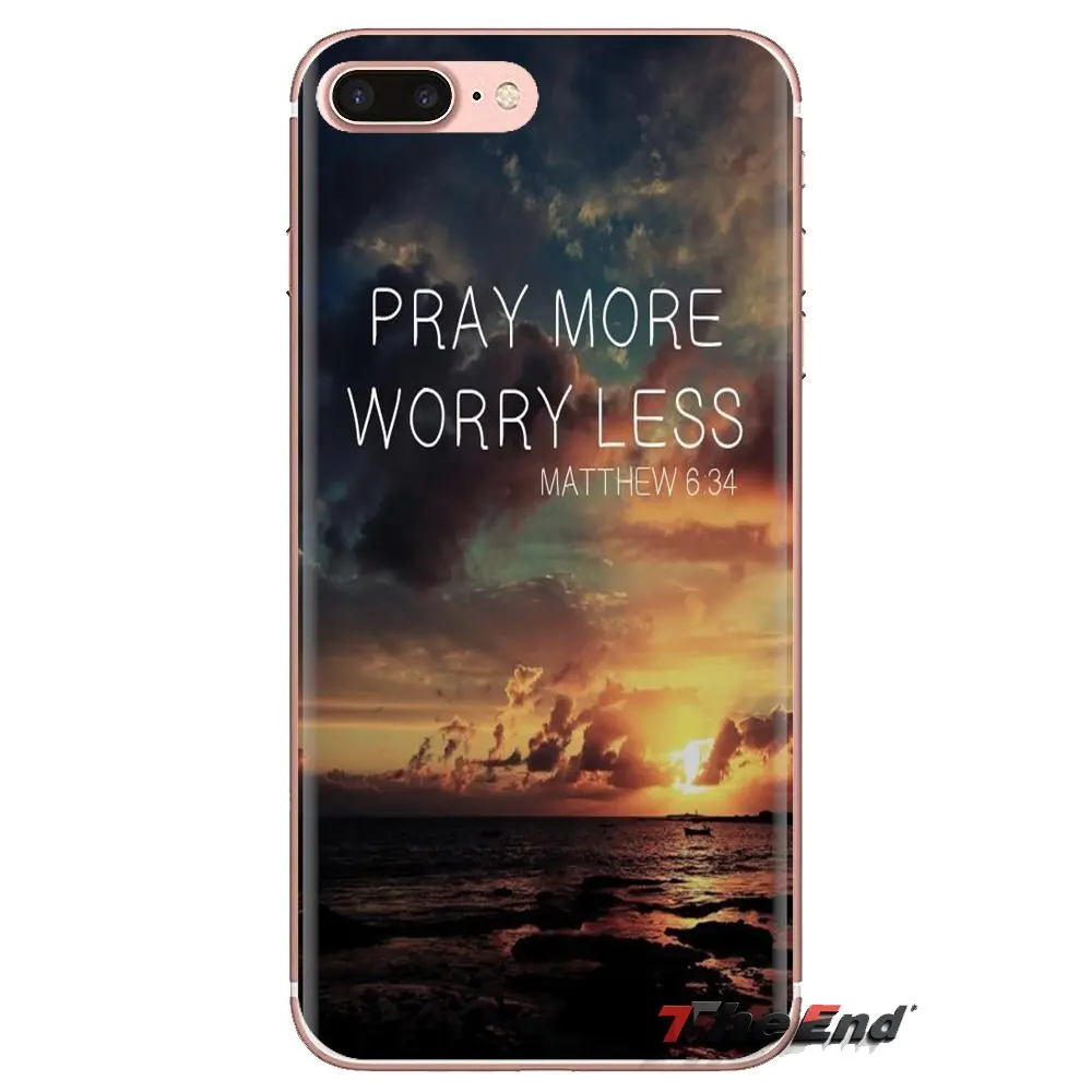 Молитесь больше Библейский стих мягкий прозрачный чехол для LG Spirit Motorola Moto X4 E4 E5 G5