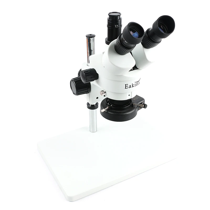 

Simul-focal 3.5X 7X 45X 90X Continuous Zoom Trinocular Stereo Microscope 76mm Adjustable Big Stand 144 LED Ring Light