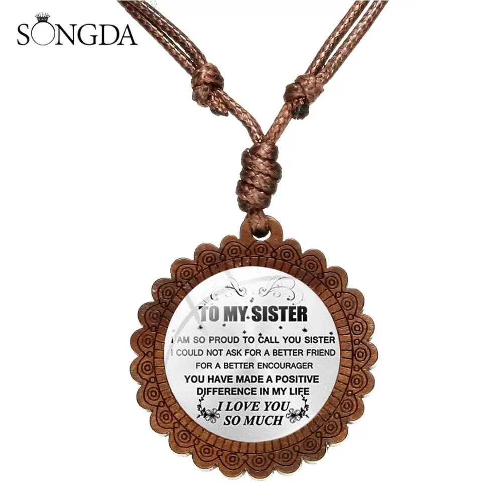 Ожерелье Дружбы моей сестре я очень горжусь надписью You Sister Forever деревянная
