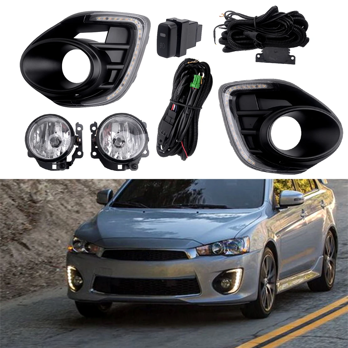 Светодиодные дневные ходовые огни светильник переключатель противотуманных фар