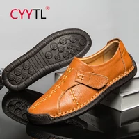 cyytl hand stitching mens slip on loafers casual driving shoes leather business formal flats walking male fashion moccasins