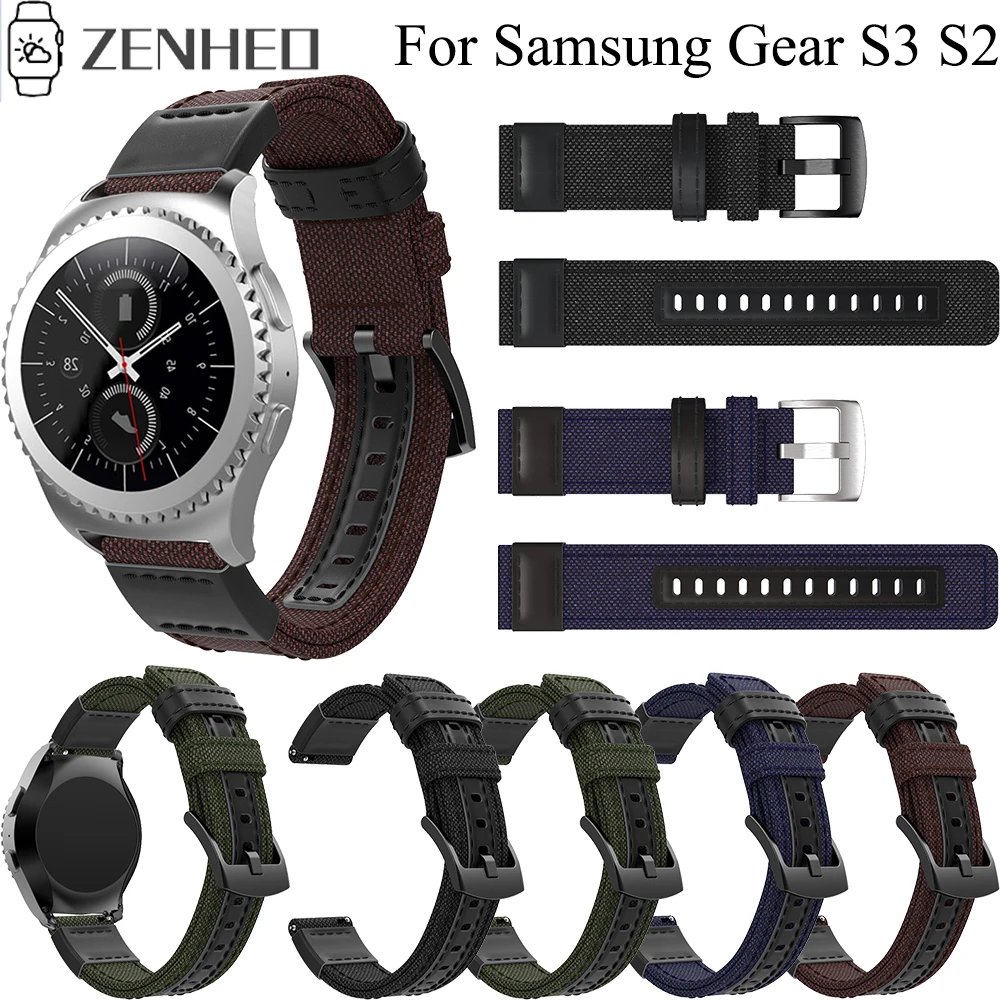 20 мм 22 Холщовый кожаный ремешок для samsung gear S2/Galaxy Active S3/Galaxy Watch 46 ремешок|Ремешки