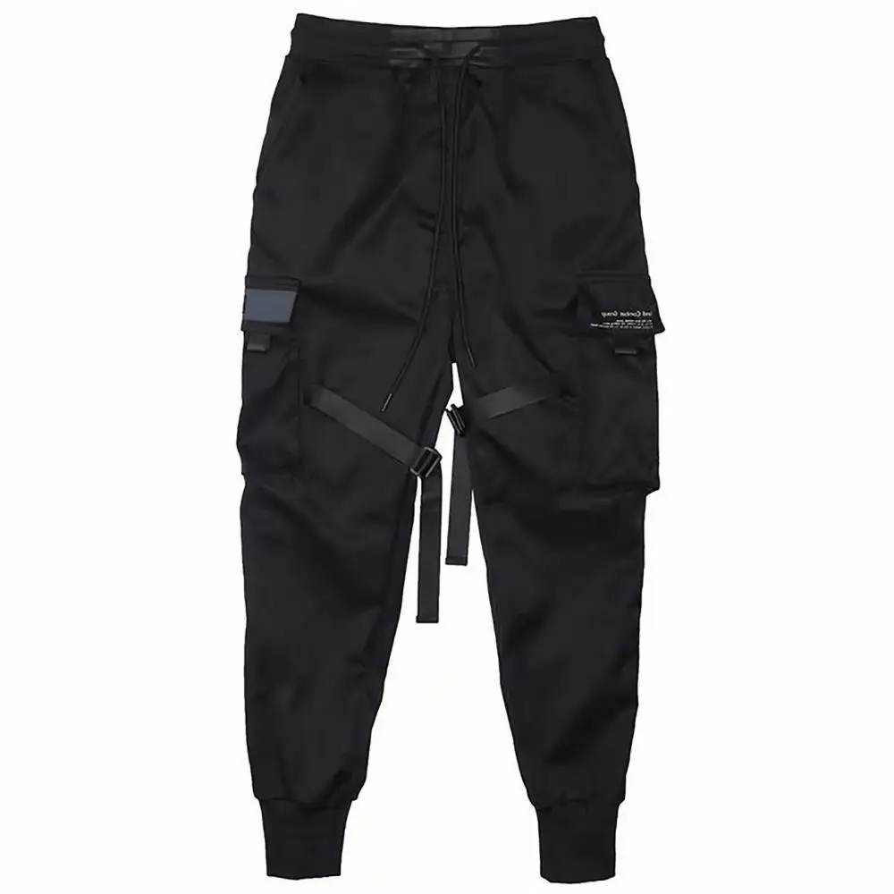 

70% Hot Sale 2021 Hip Hop Men Â Casual Â Multi Pockets Straps Ankle Tied Â Cotton Drawstring Cargo Pants Long Track Fashion Trouser