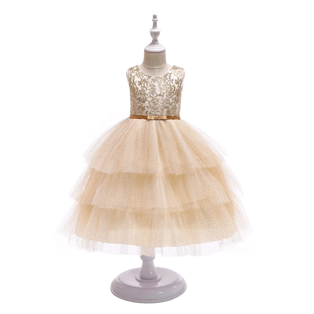 Baby Girls Golden Thread Embroidery Elegant Party Dress for Wedding Kids Dresses Toddler Christmas clothes | Детская одежда и