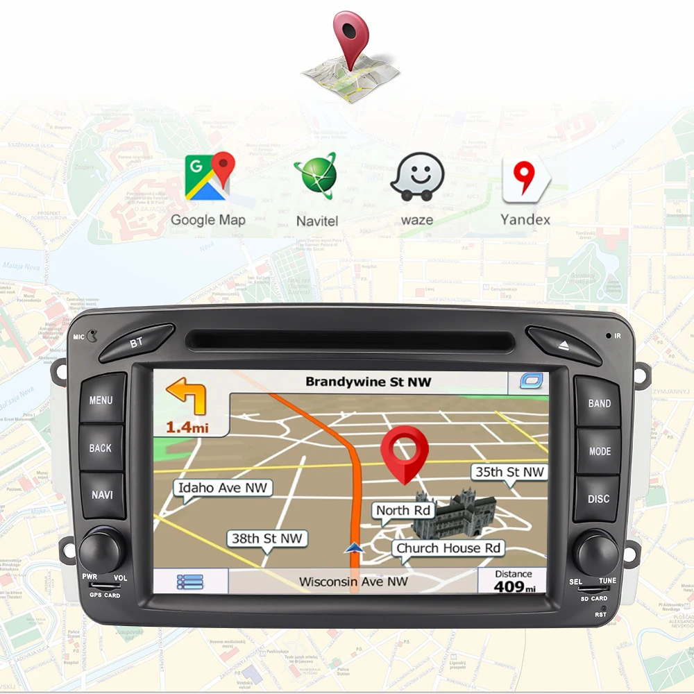 Eunavi 2 Din 7 ''Android 9,0 автомобильный DVD для Mercedes Benz CLK W203 W208 W209 W210 W463 Vito Viano четырехъядерный Радио стерео с dsp