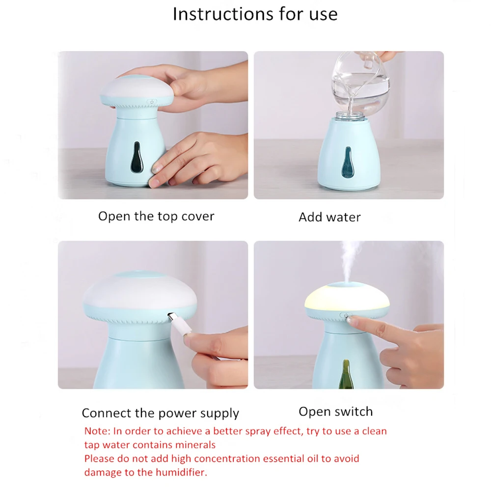 240 мл USB увлажнитель воздуха креативный гриб ночник настольный мини