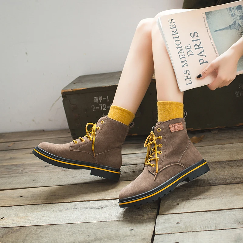 Новинка зимние женские ботильоны с высоким берцем теплые плюшевые сапоги Цвет