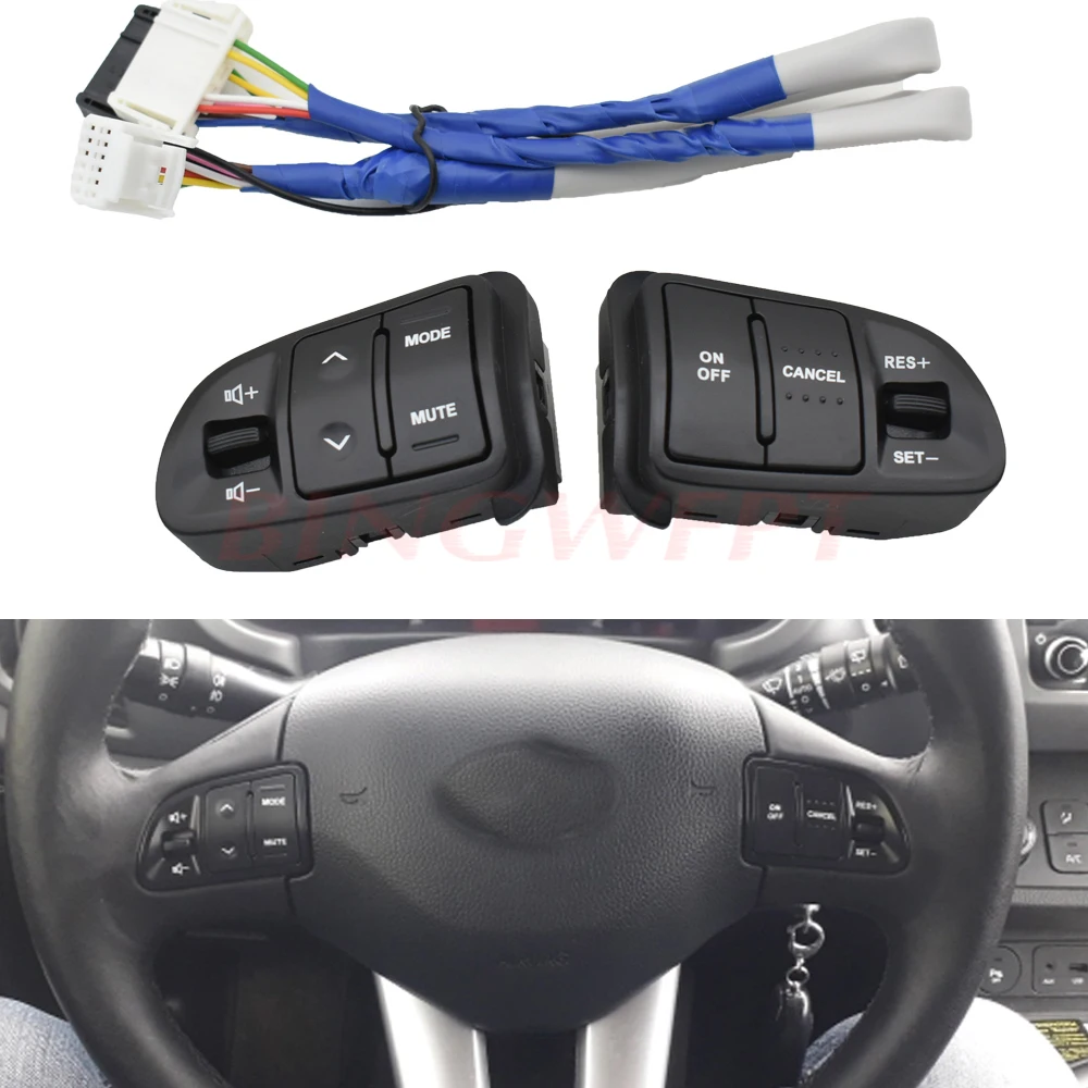 

Multi Function Steering Wheel Audio Cruise Control Buttons For Kia Sportage With Back Light Car Charge Car Styling