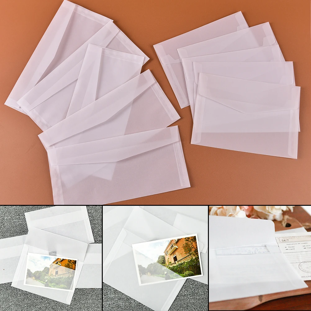 

5pcs/pack 2 Size Translucent Envelope Message Card Letter Storage Paper Gift Stationery School Supplies